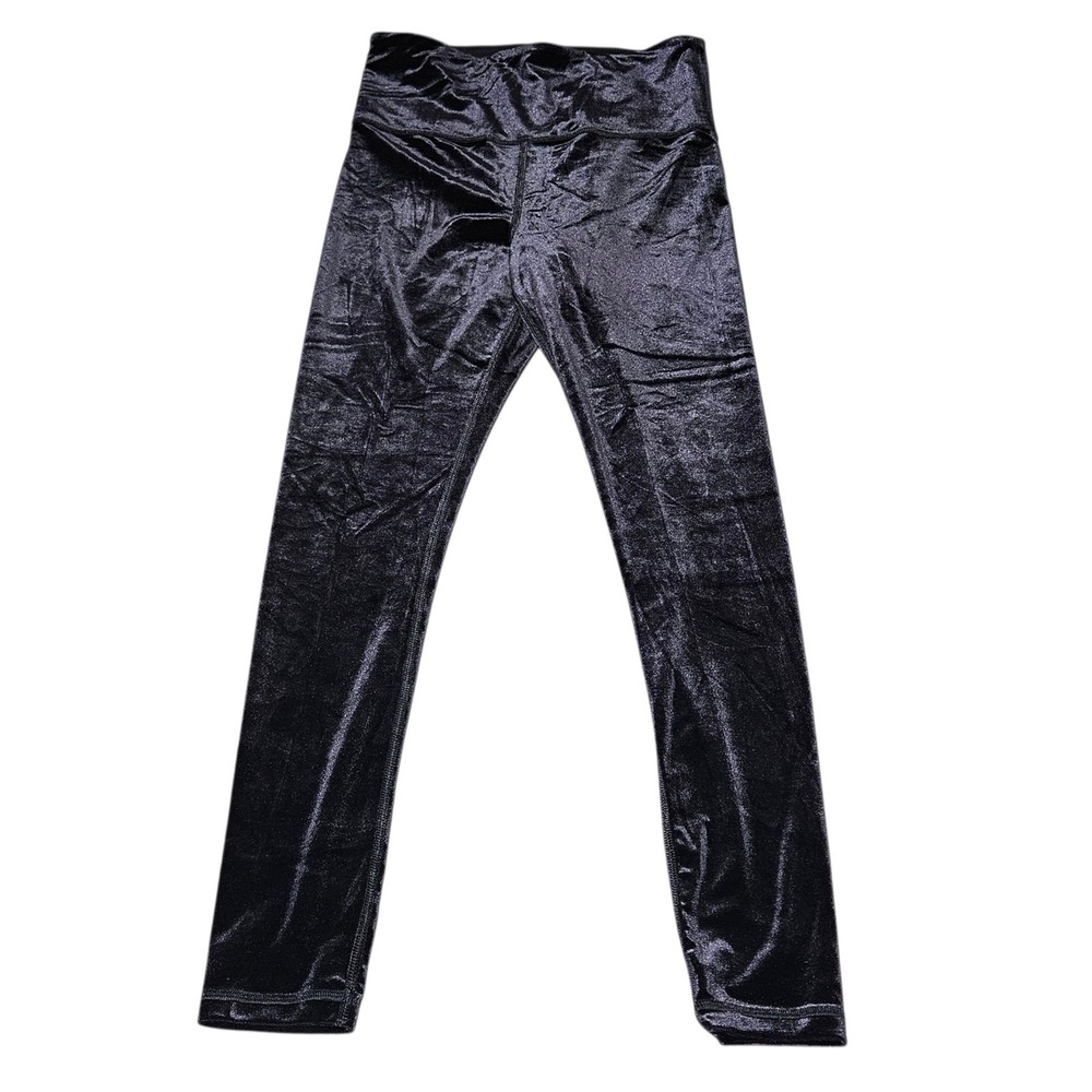 Athleta Elation Ultra High Rise Velvet Tight Leggings Size S Pull On Soft Black